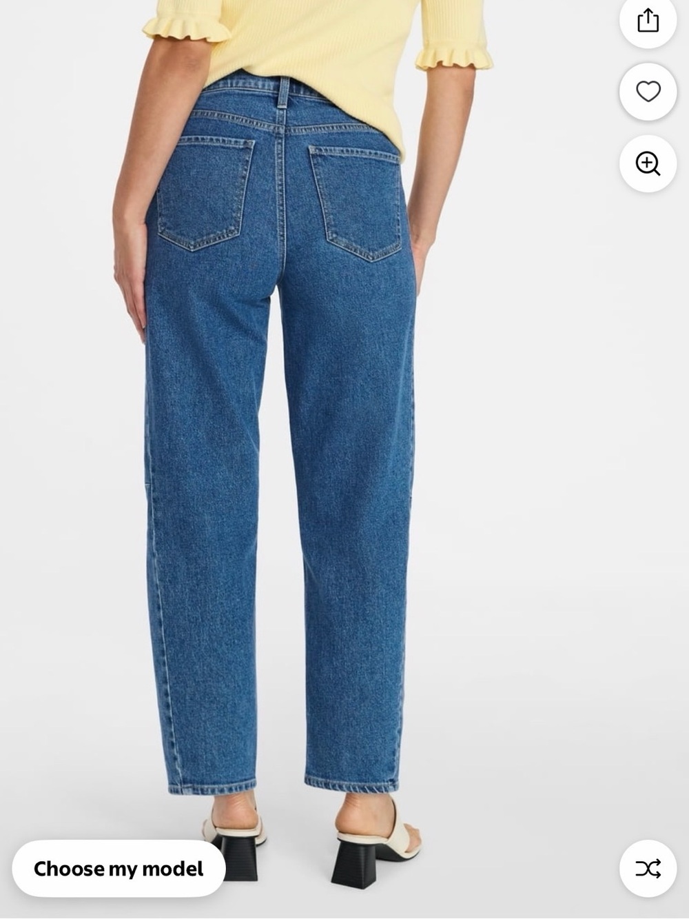 Time and Tru Women's High Rise Barrel Jeans, 28" Inseam, Sizes 0 - Picture 4 of 5